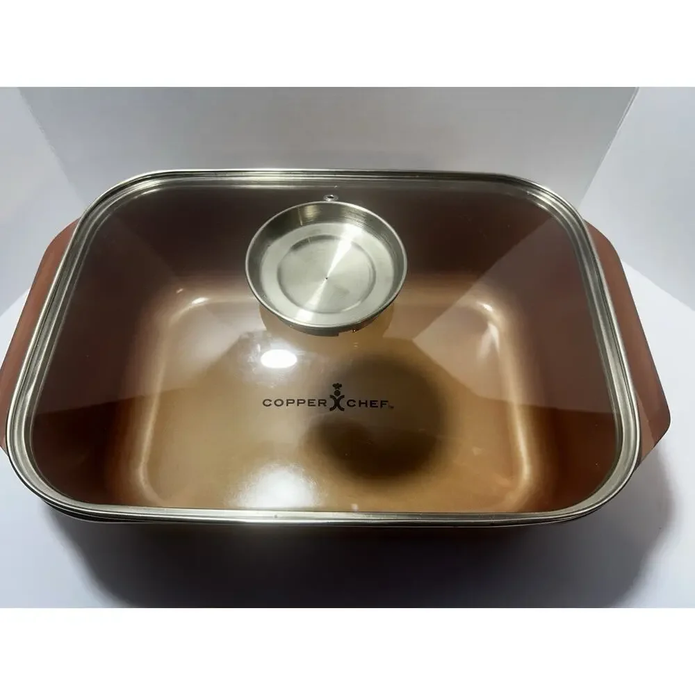 Copper Chef Wonder Cooker XL Grill & Roaster Pan Set With Lid. No Basket!